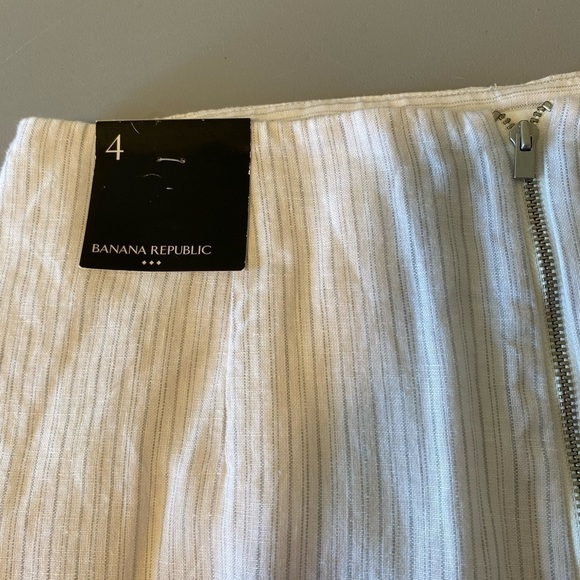 NWT Linen Banana Republic Sz 4 Micro Stripe Pencil Skirt - Picture 6 of 10
